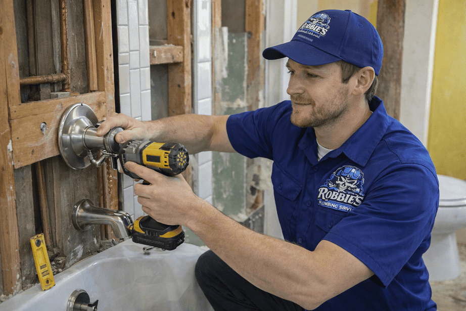 tech fixing leaking faucet
